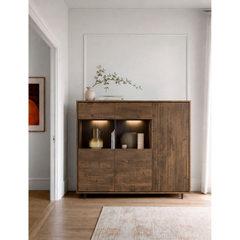 Opbergkast Otranto 150x169x45 cm met verlichting bruin