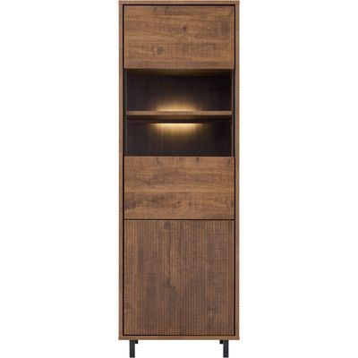Vitrinekast Otranto 200x68x45 cm met verlichting bruin