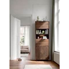 Vitrinekast Otranto 200x68x45 cm met verlichting bruin	