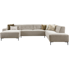 Hoekbank rechts Tordera lichtgrijs basic comfort