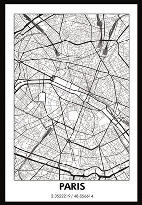 Wanddecoratie Citymap Paris france