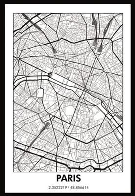Wanddecoratie Citymap Paris france