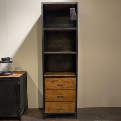 CALDE 15381 Boekenkast 3L+3OV mangohout