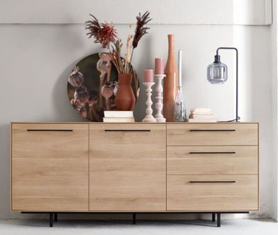 RICCO Dressoir smal 2dr, 3la fresh oak