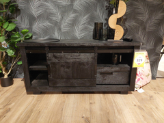 CAVINO 15739 TV-meubel 1SD+1L+1OV zwart mangohout