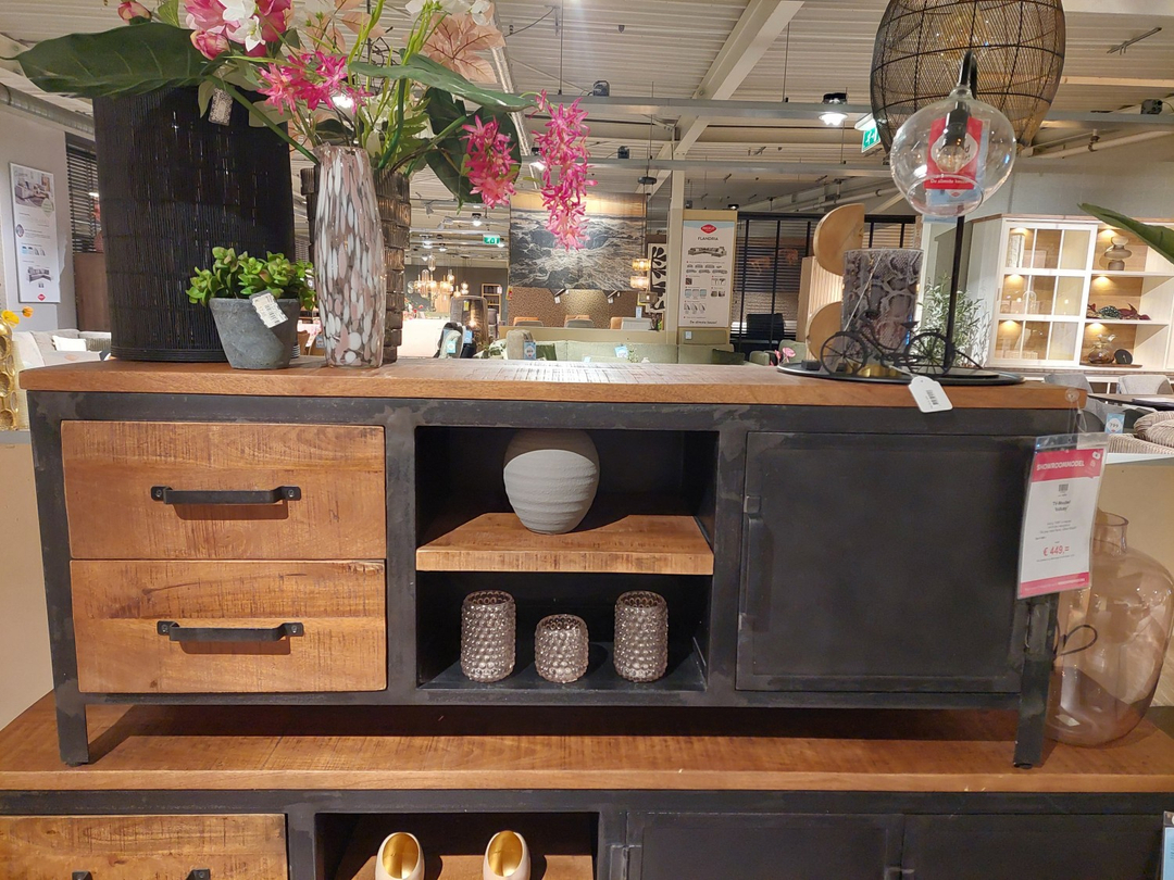 INDUSY 15091 TV-meubel 1D+2L+2OV mangohout
