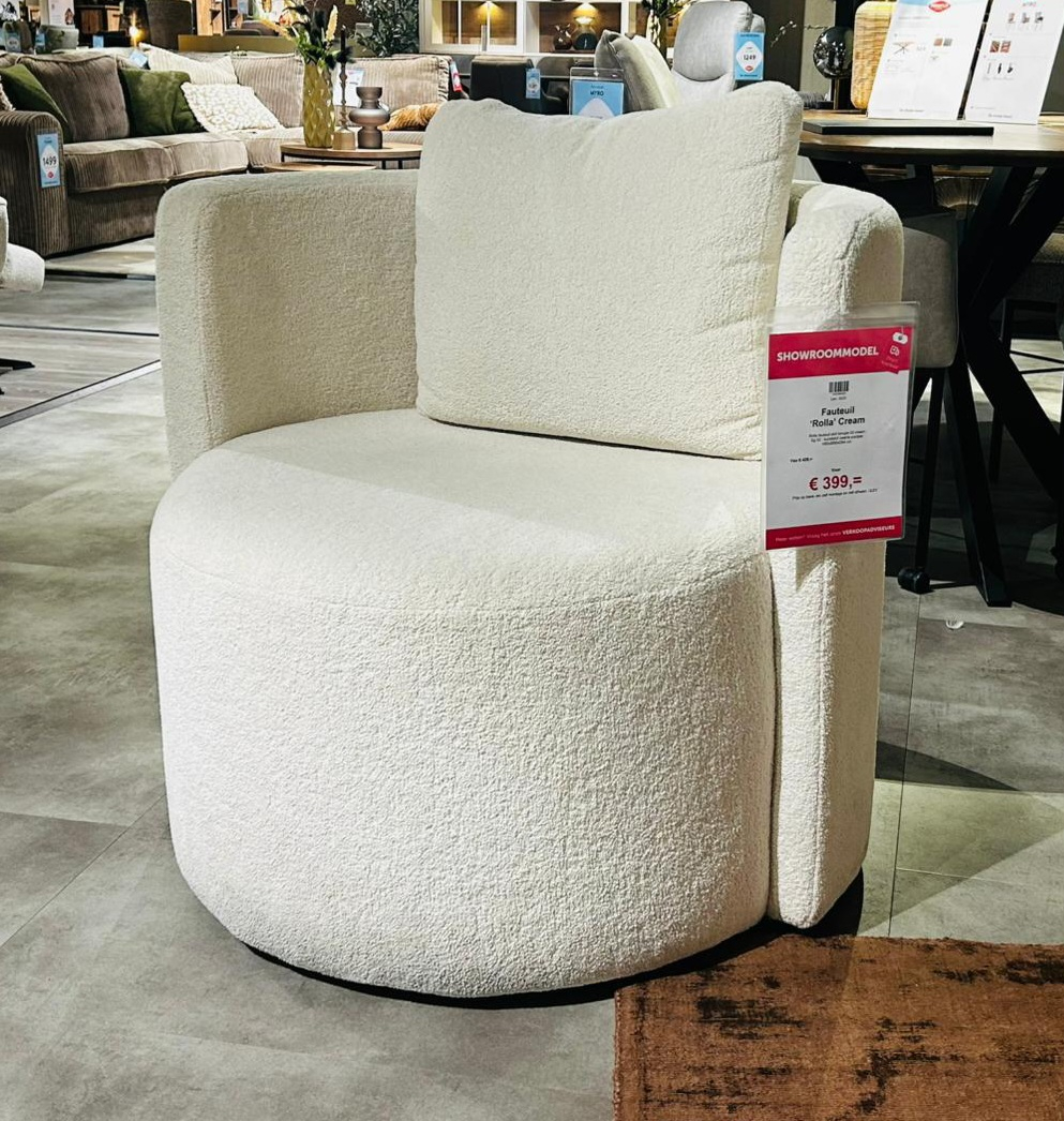 ROLLA Fauteuil stof boogie 02-cream