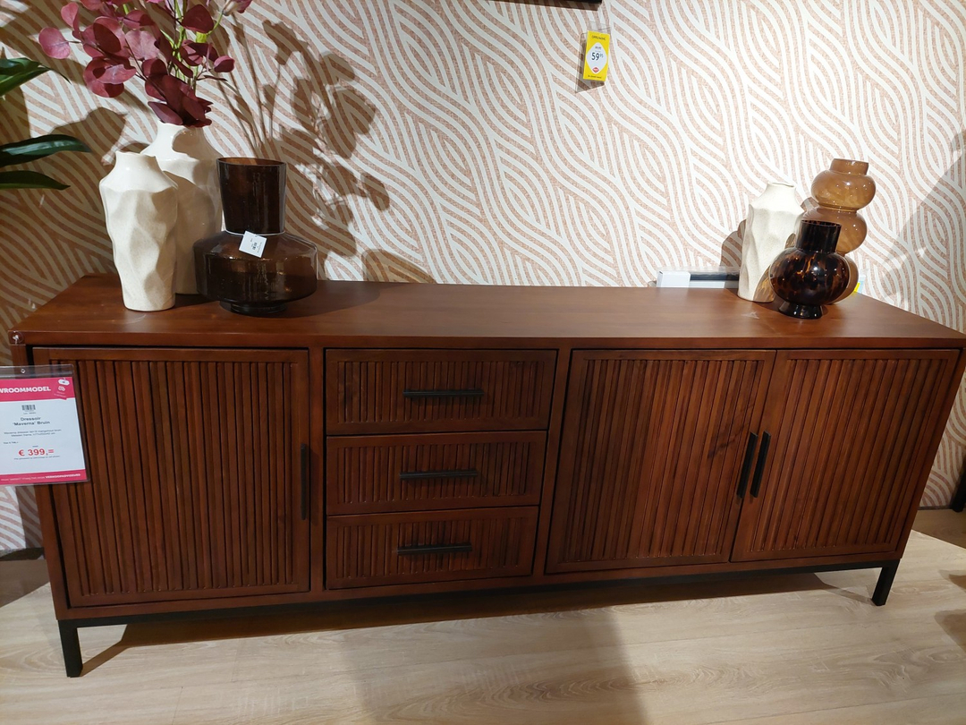 MAVERNA Dressoir 3D+3L mangohout bruin