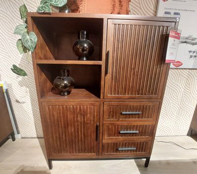 MAVERNA Opbergkast 2D+3L+2OV mangohout bruin