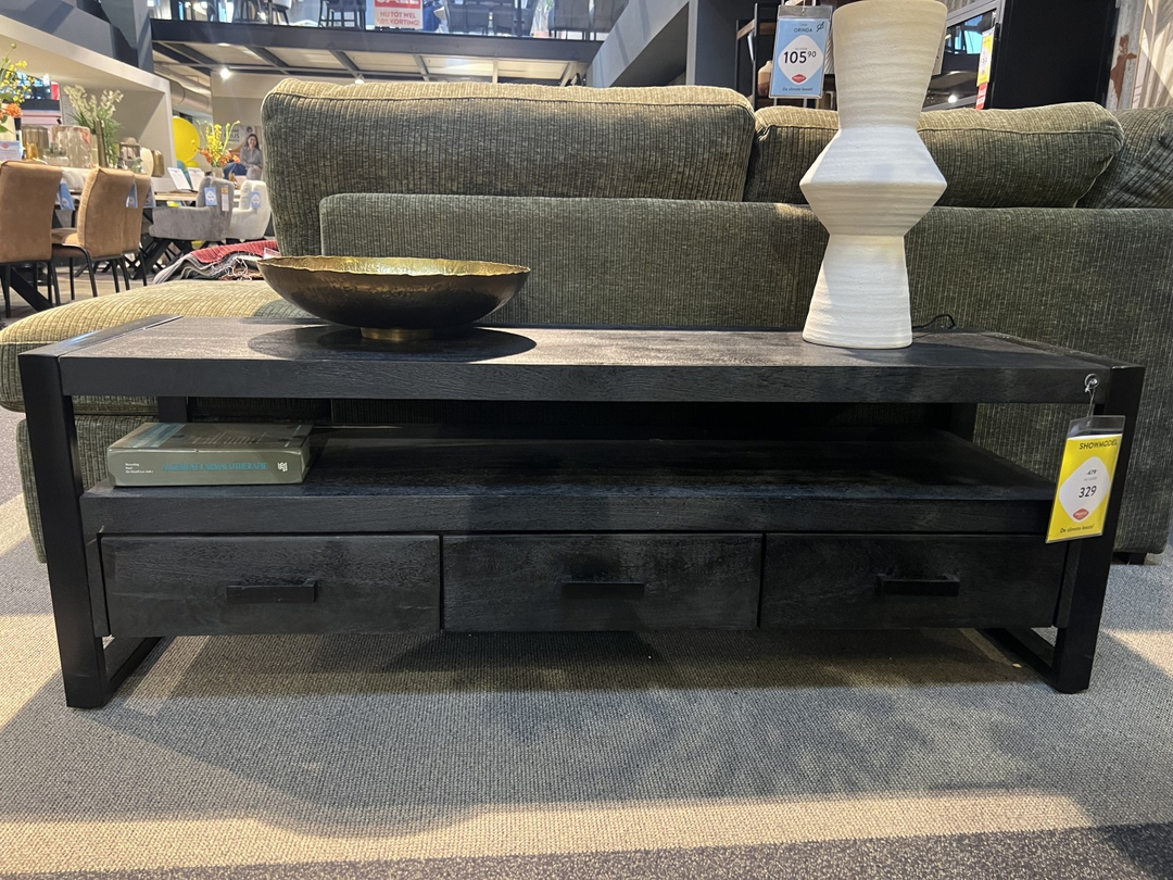 NEWHAVEN TV-meubel 150cm 3 laden,1 ov zwart