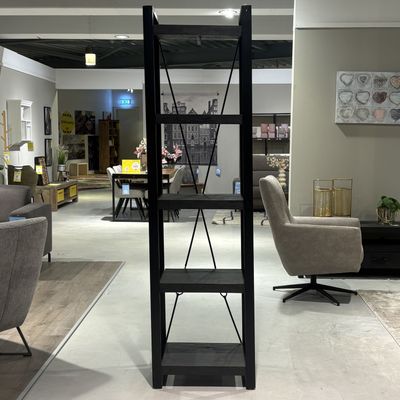 NEWHAVEN Boekenkast 4 open vakken zwart