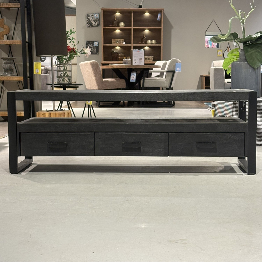 NEWHAVEN TV-meubel 150cm 3 laden,1 ov zwart