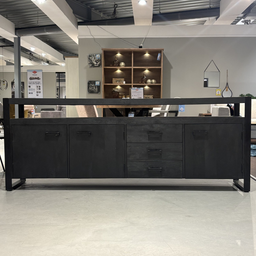 NEWHAVEN Dressoir 210cm 3 d,3 l,1 ov zwart