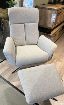 Draaifauteuil Langley inclusief voetenbank